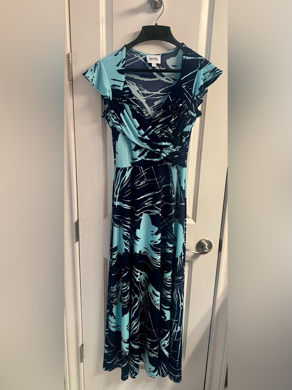 Leota Blue & Navy Abstract Maxi Dress